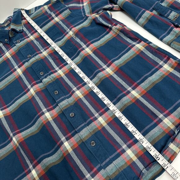 Eddie Bauer Button Down Flannel Shirt Mens Size 2XL Blue Red Plaid Outdoorsy XXL - Picture 7 of 11